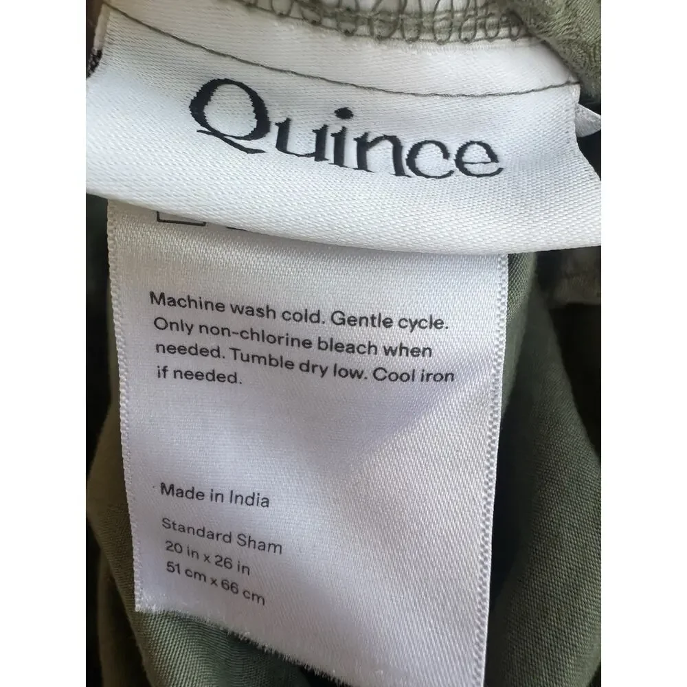 NWOT Quince Organic Luxe Honeycomb Duvet Cover Set Full/Queen Olive